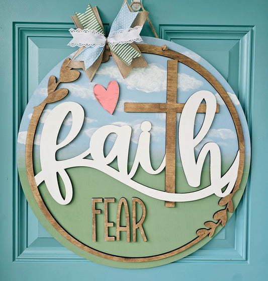 Faith Over Fear Door Hanger