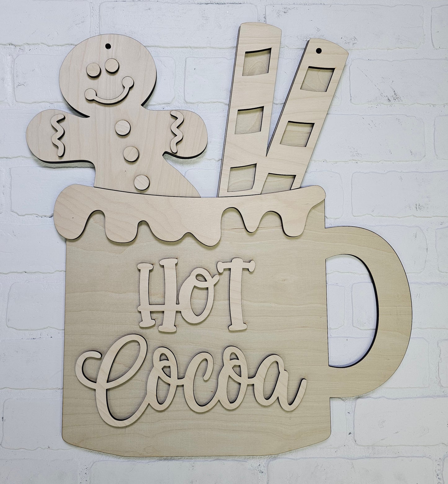 Gingerbread Hot Cocoa Door Hanger
