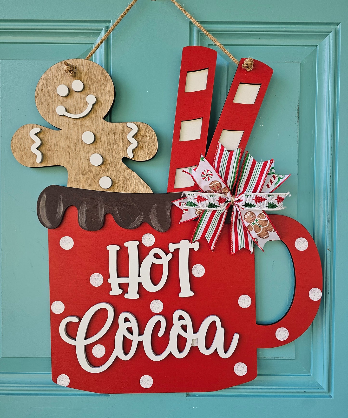 Gingerbread Hot Cocoa Door Hanger