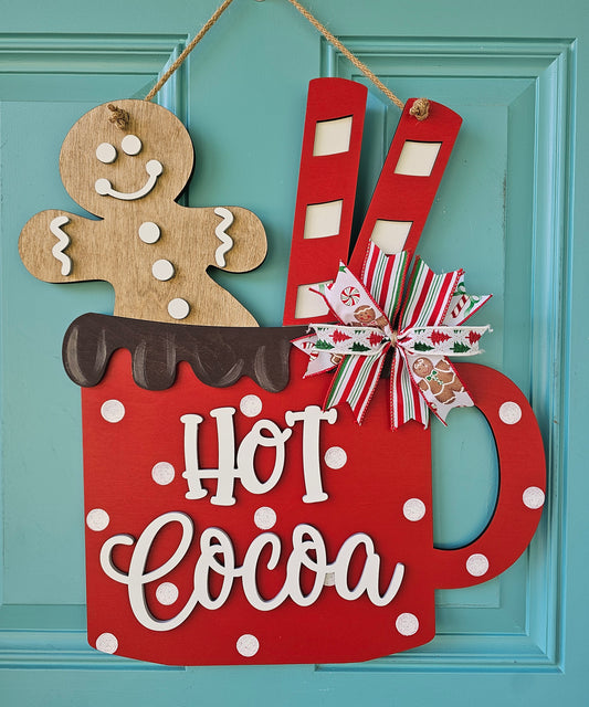 Gingerbread Hot Cocoa Door Hanger