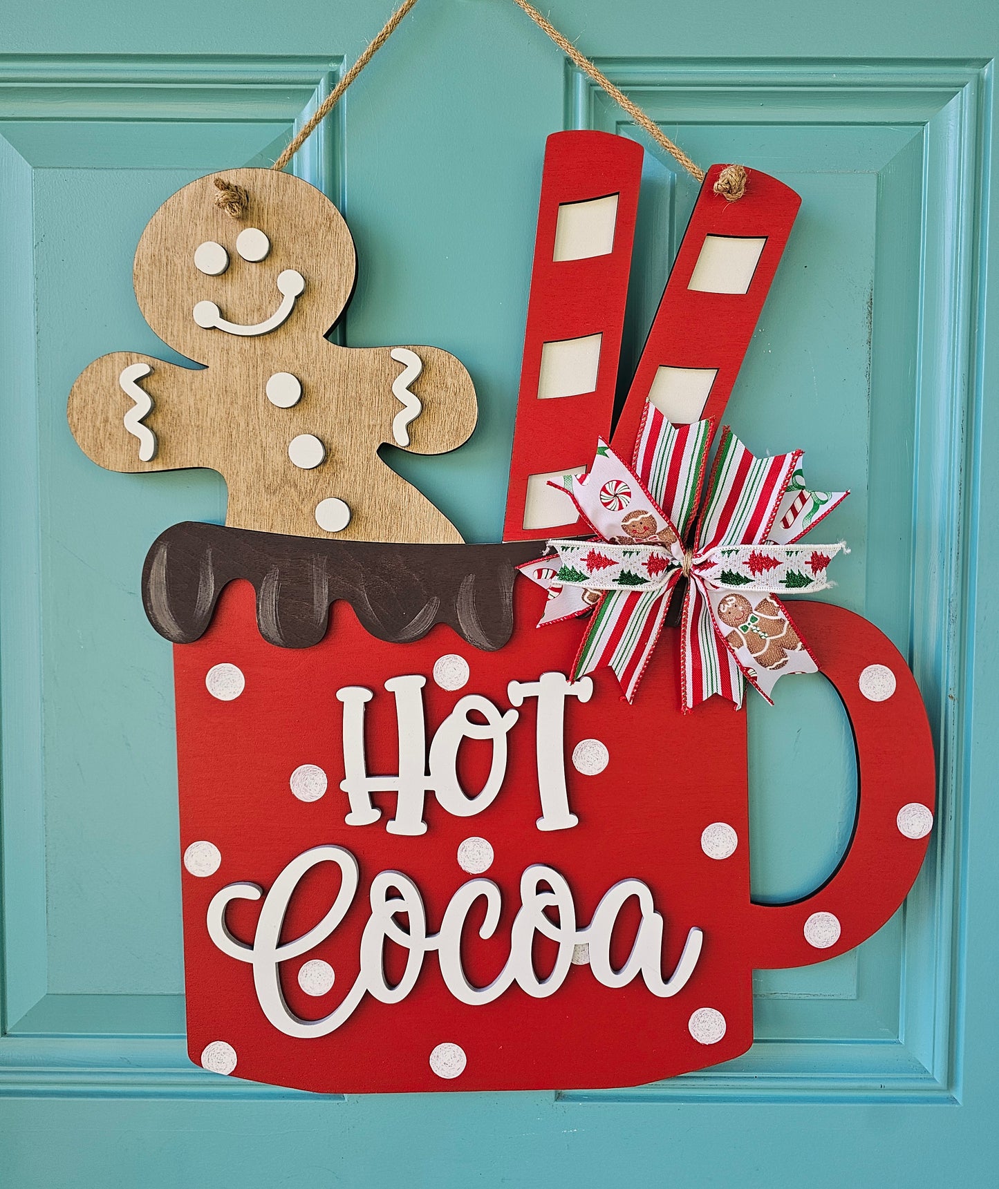 Gingerbread Hot Cocoa Door Hanger
