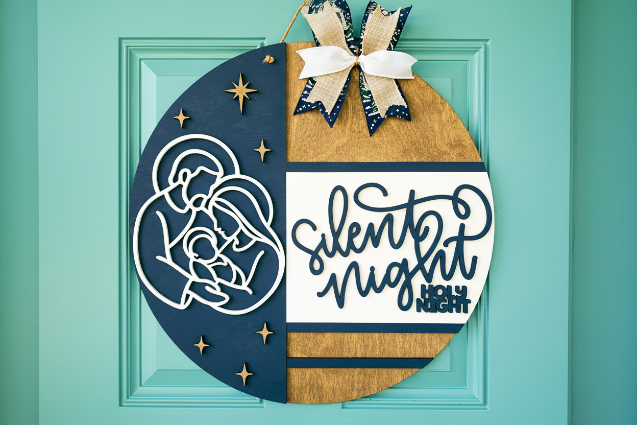 Silent Night Door Hanger