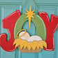 Joy with Manger Door Hanger