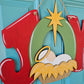 Joy with Manger Door Hanger