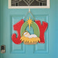Joy with Manger Door Hanger
