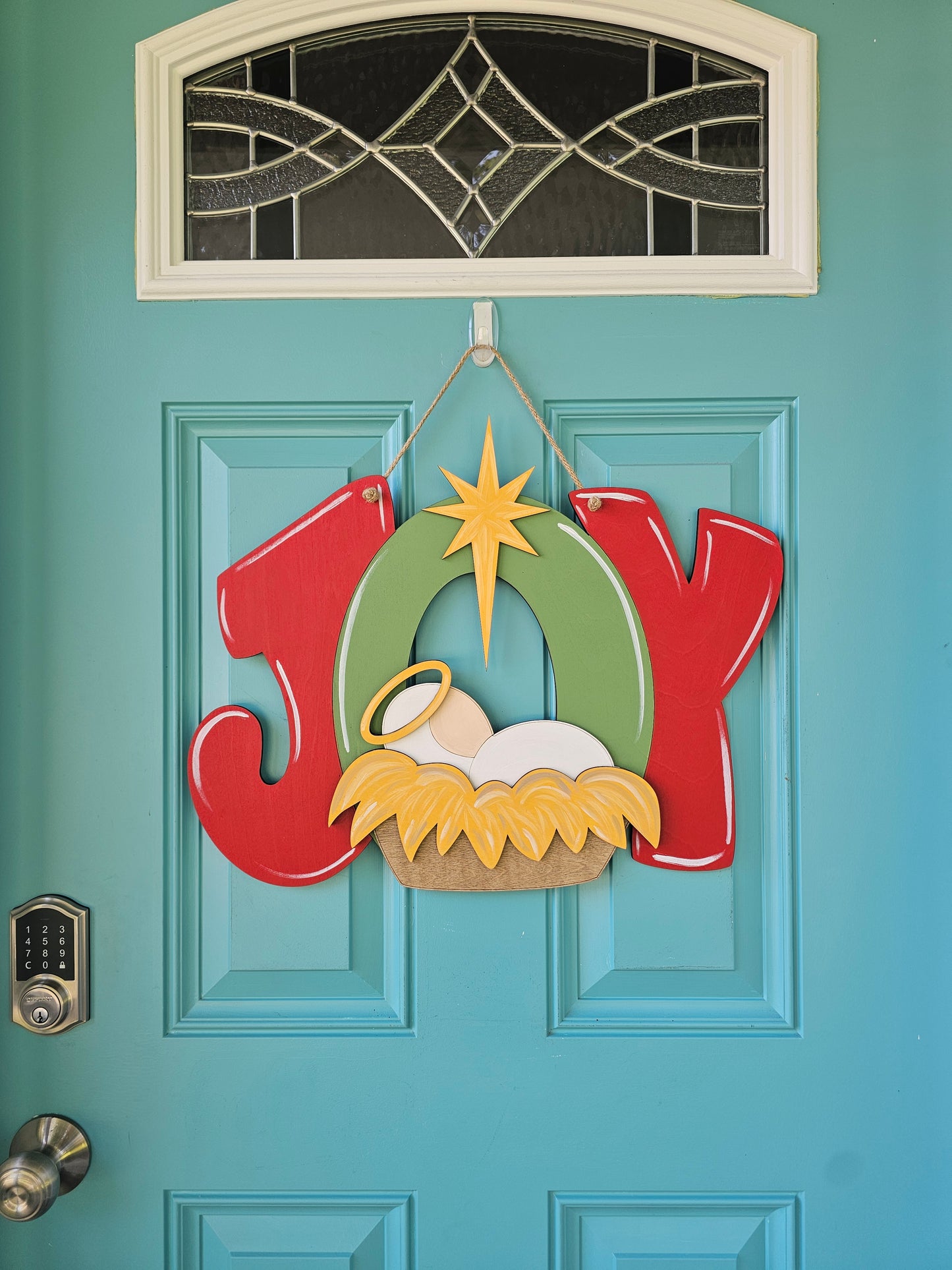 Joy with Manger Door Hanger