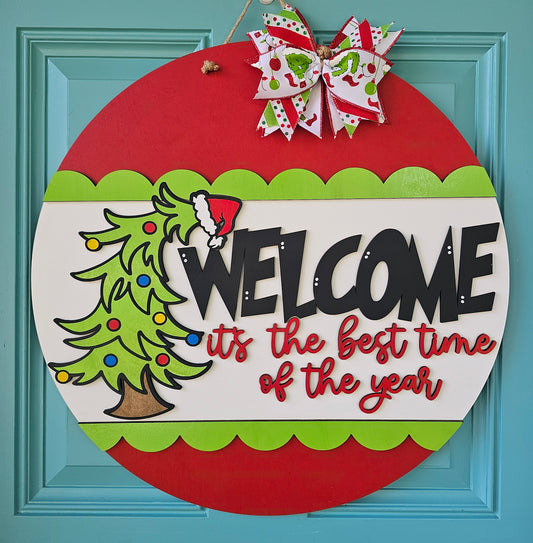 Best Time of The Year Grinch Door Hanger
