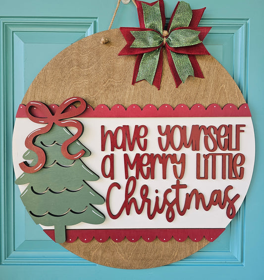 Merry Little Christmas Bow Door Hanger