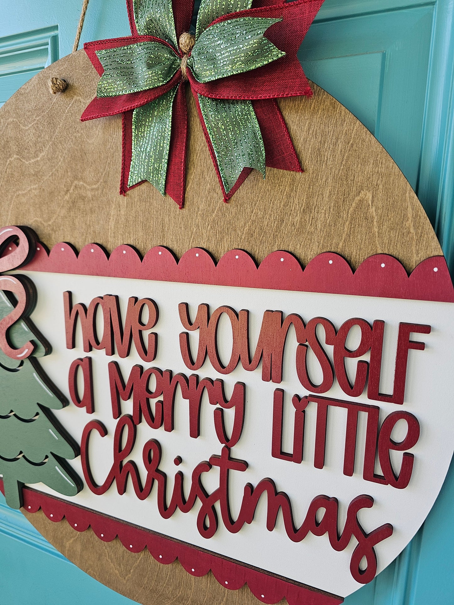 Merry Little Christmas Bow Door Hanger