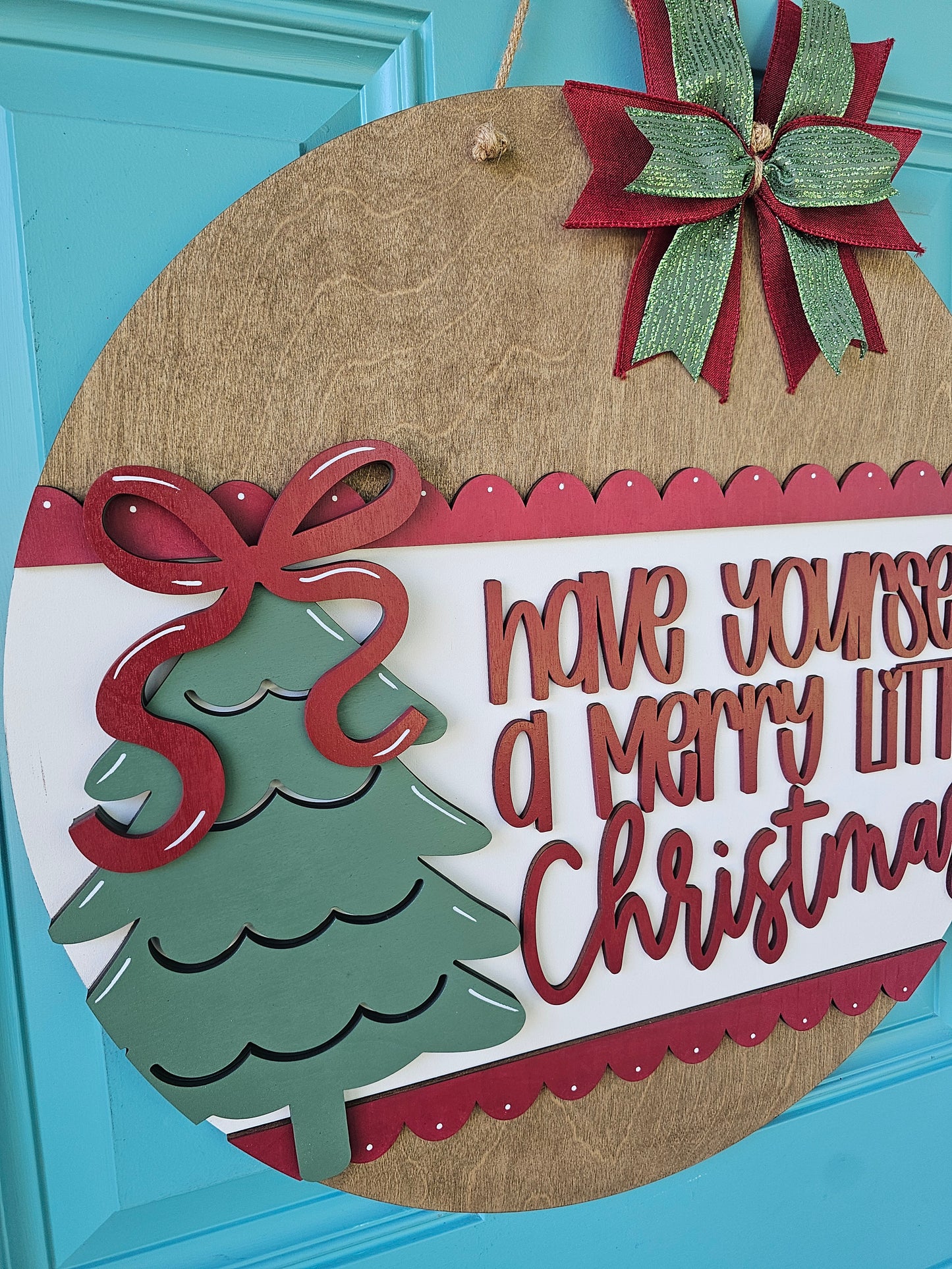 Merry Little Christmas Bow Door Hanger