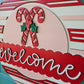 Welcome Candy Cane Door Hanger