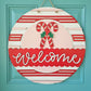 Welcome Candy Cane Door Hanger