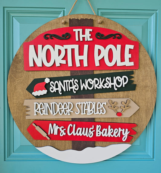 The North Pole Sign Door Hanger