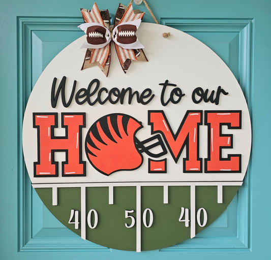Welcome to Our Home Bengals Door Hanger