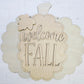 Welcome Fall Scalloped Pumpkin Door Hanger