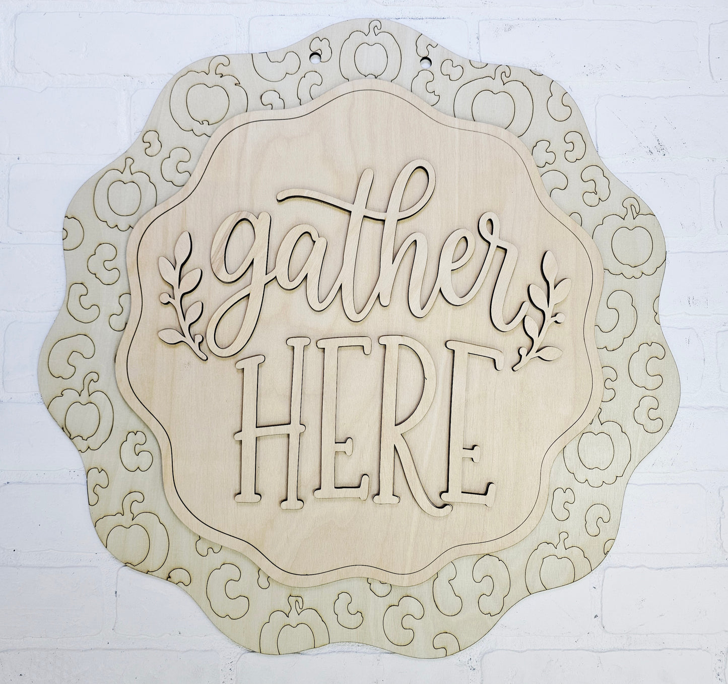 Gather Here Fall Leopard Door Hanger