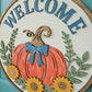 Welcome Fall Flower Pumpkin Door Hanger