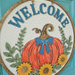 Welcome Fall Flower Pumpkin Door Hanger