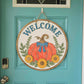 Welcome Fall Flower Pumpkin Door Hanger