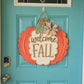 Welcome Fall Scalloped Pumpkin Door Hanger