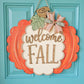 Welcome Fall Scalloped Pumpkin Door Hanger
