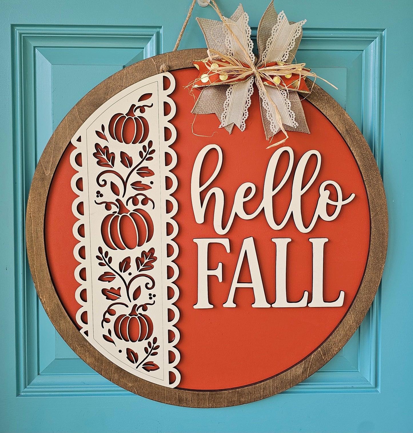 Hello Fall Lace Door Hanger