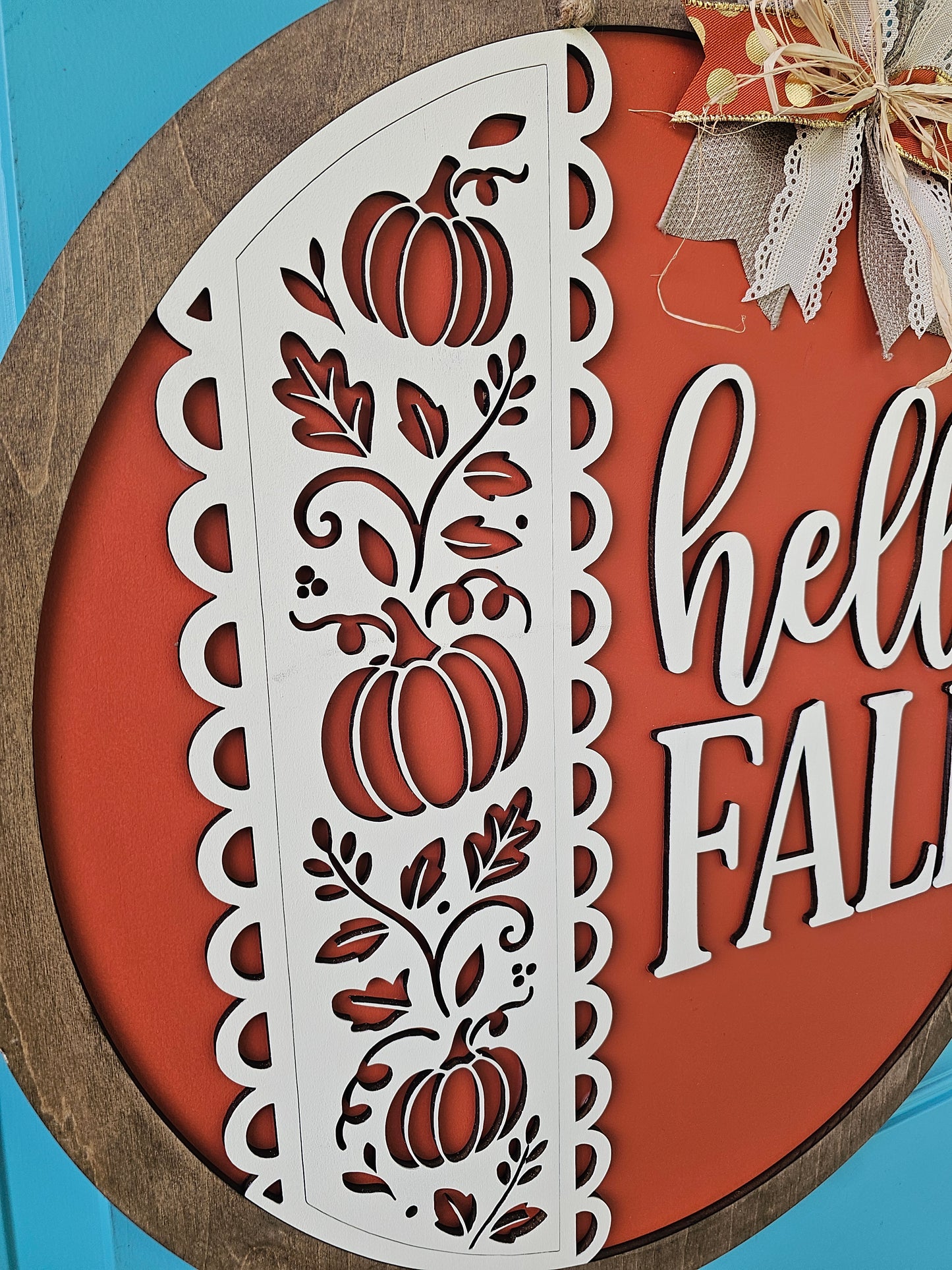 Hello Fall Lace Door Hanger