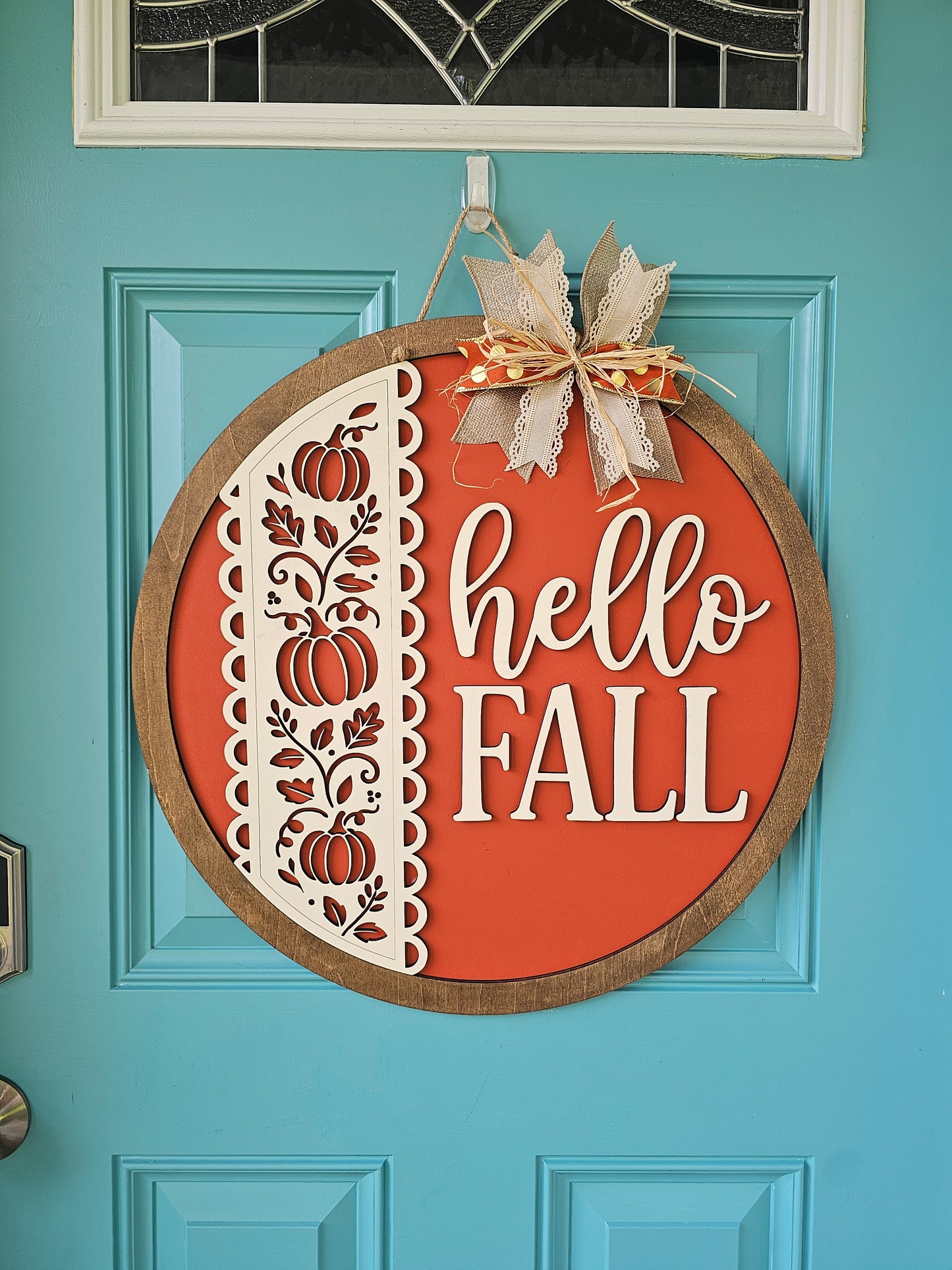 Hello Fall Lace Door Hanger