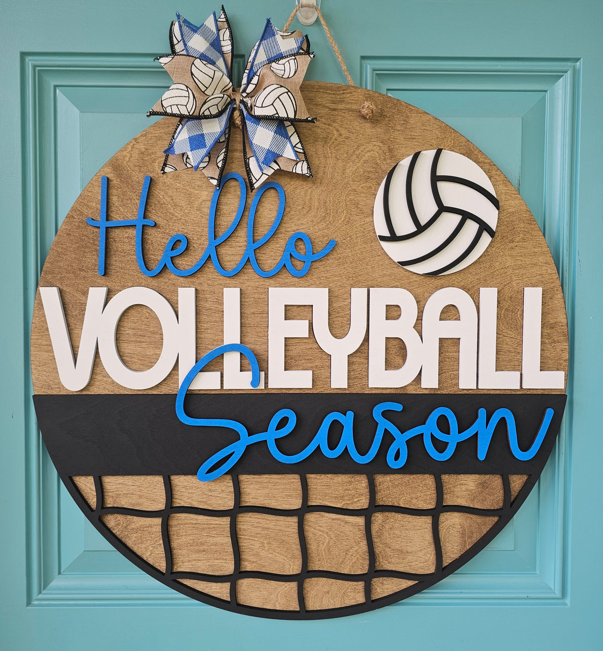 Hello Volleyball Season Door Hanger