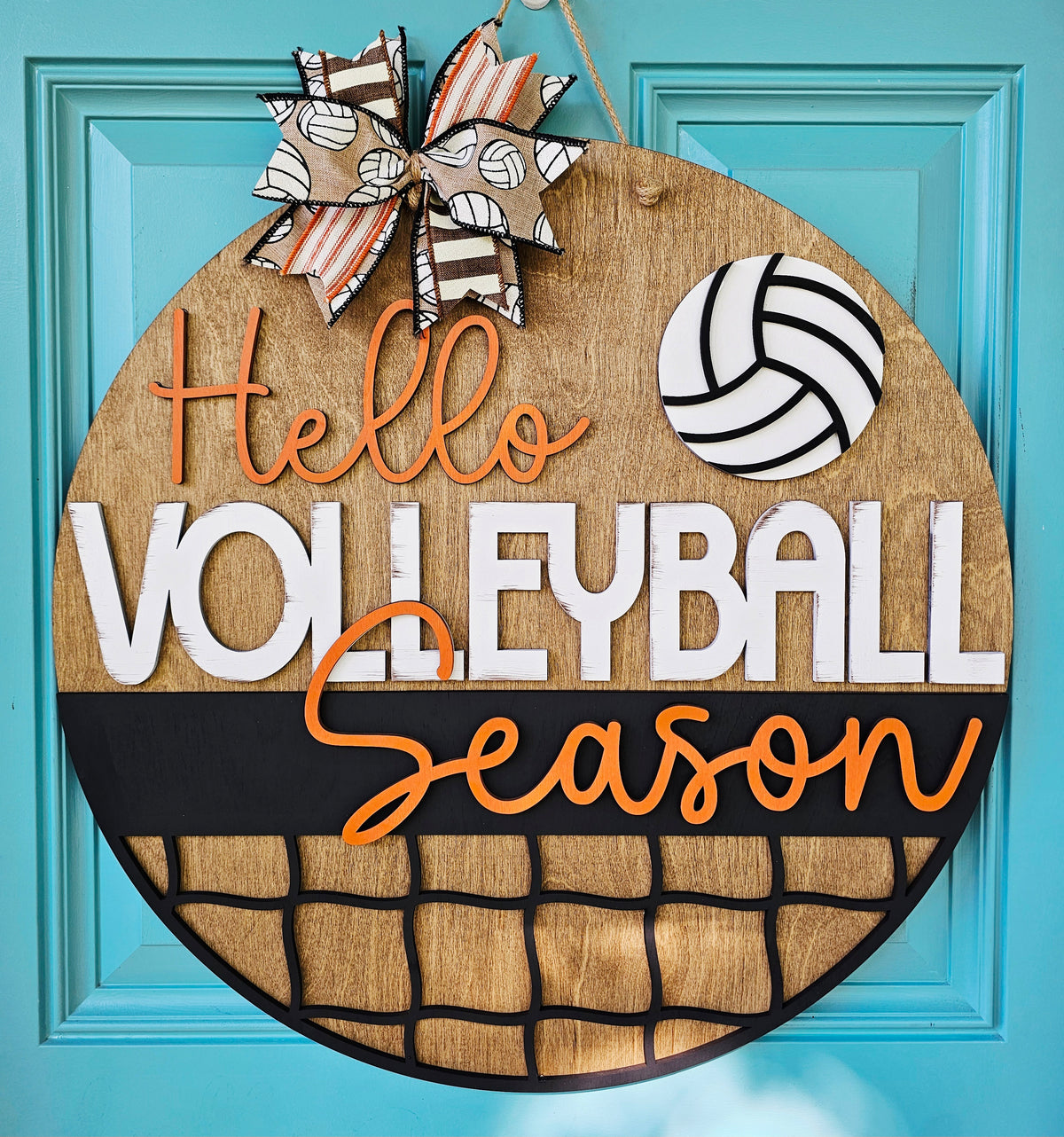 Hello Volleyball Season Door Hanger