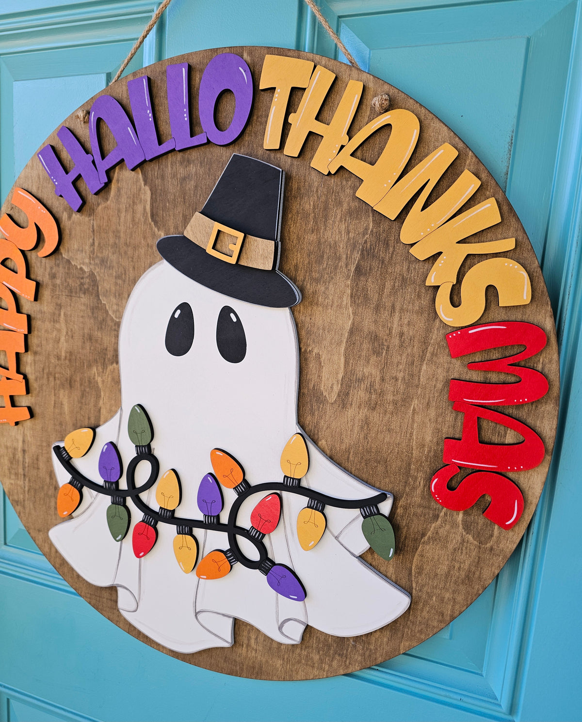 Happy Hallothanksmas Door Hanger