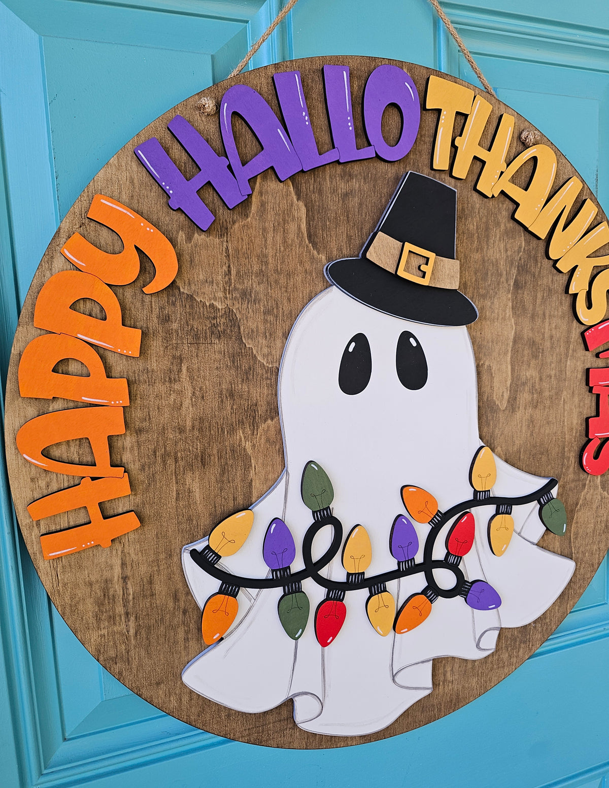 Happy Hallothanksmas Door Hanger