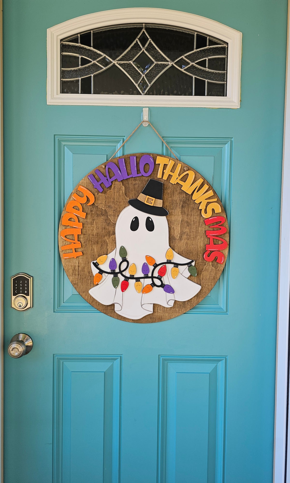 Happy Hallothanksmas Door Hanger