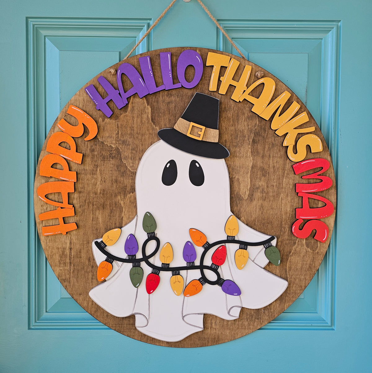 Happy Hallothanksmas Door Hanger