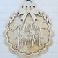 Merry & Bright Scalloped Ornament Door Hanger