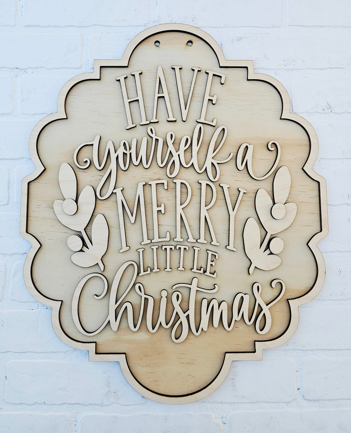 Merry Little Christmas Plaque Door Hanger