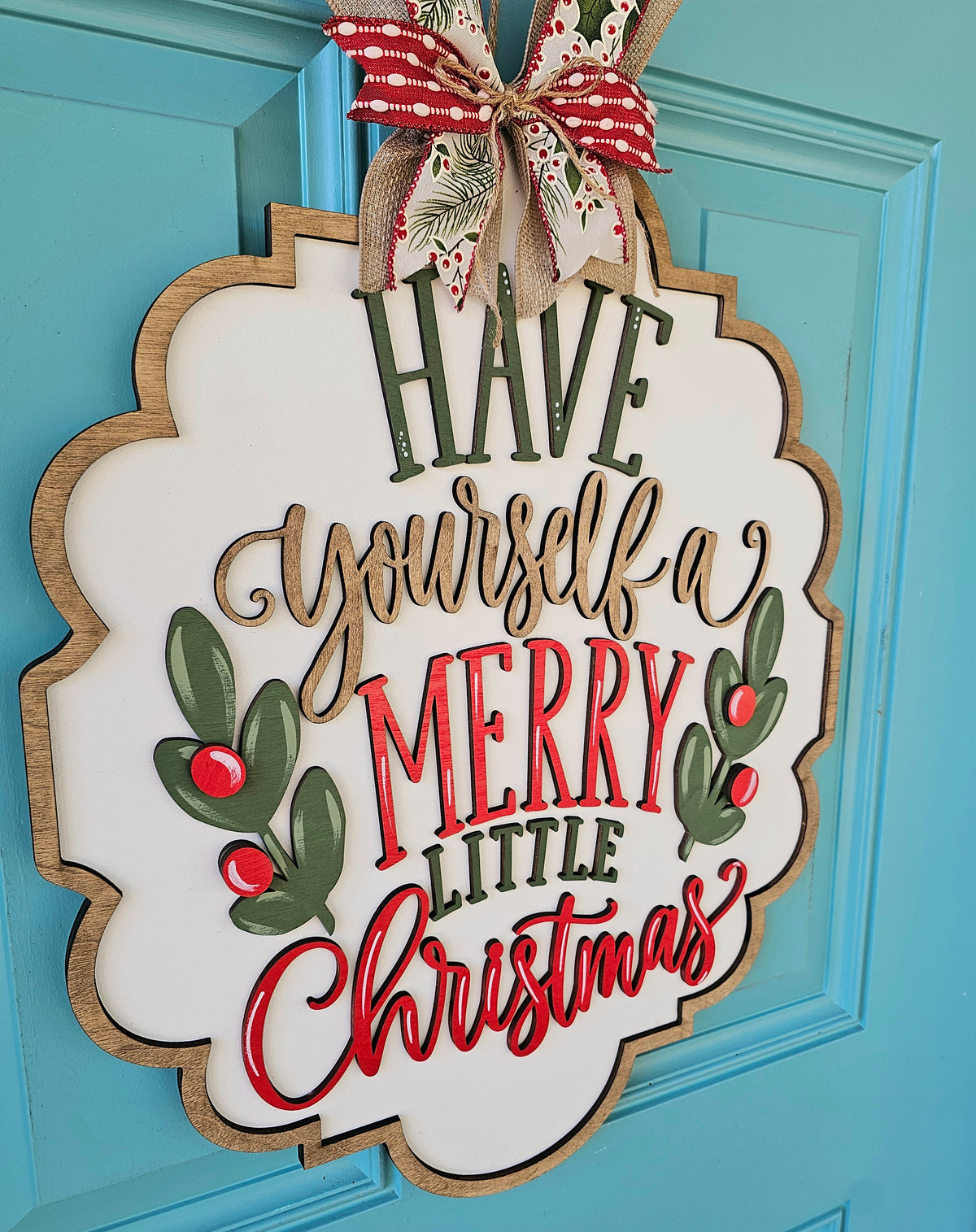 Merry Little Christmas Plaque Door Hanger