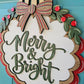 Merry & Bright Scalloped Ornament Door Hanger