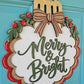 Merry & Bright Scalloped Ornament Door Hanger