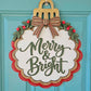 Merry & Bright Scalloped Ornament Door Hanger