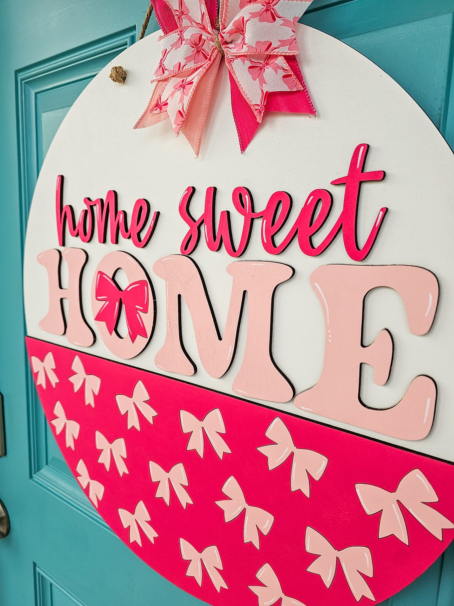 Home Sweet Home Bows Door Hanger