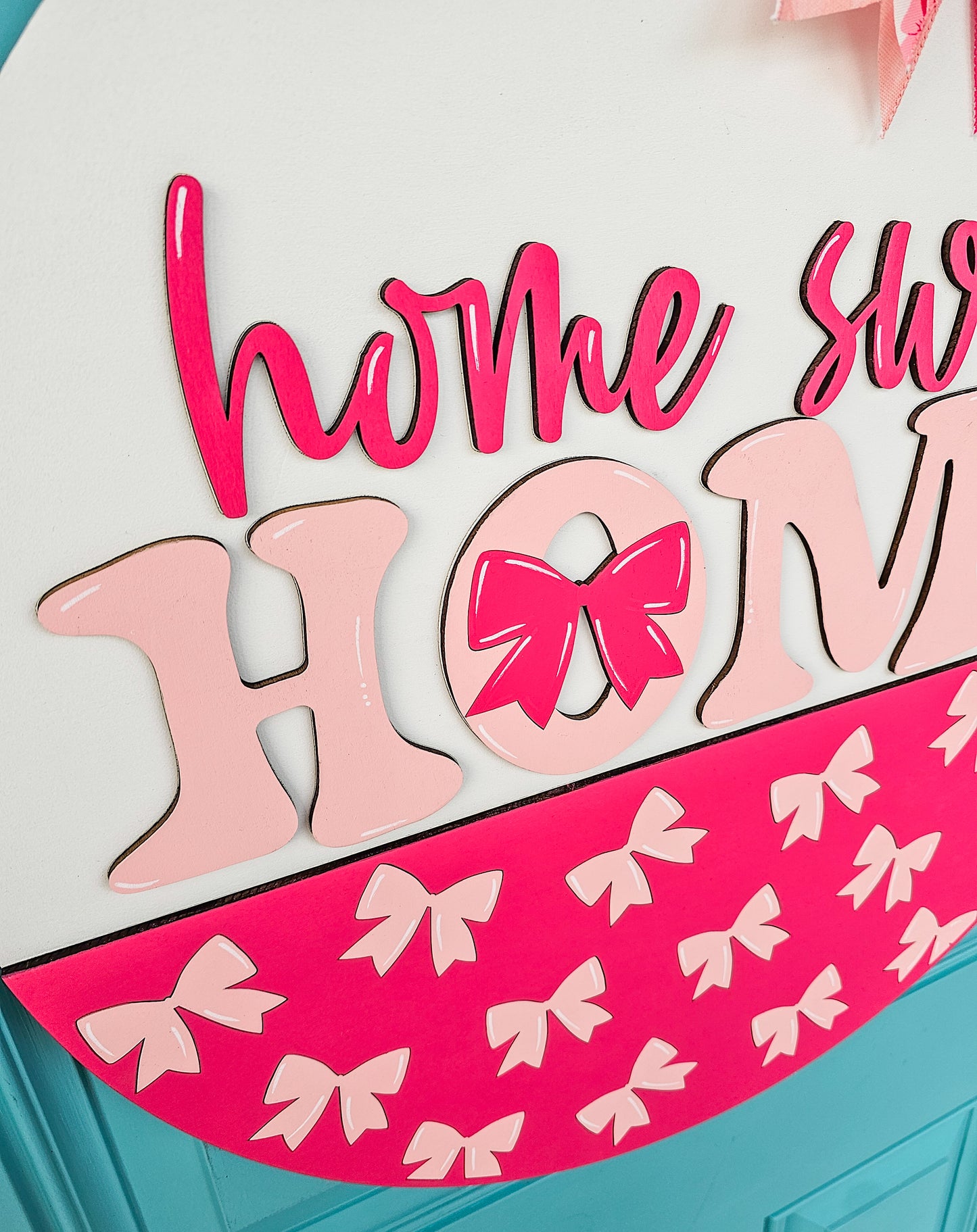 Home Sweet Home Bows Door Hanger