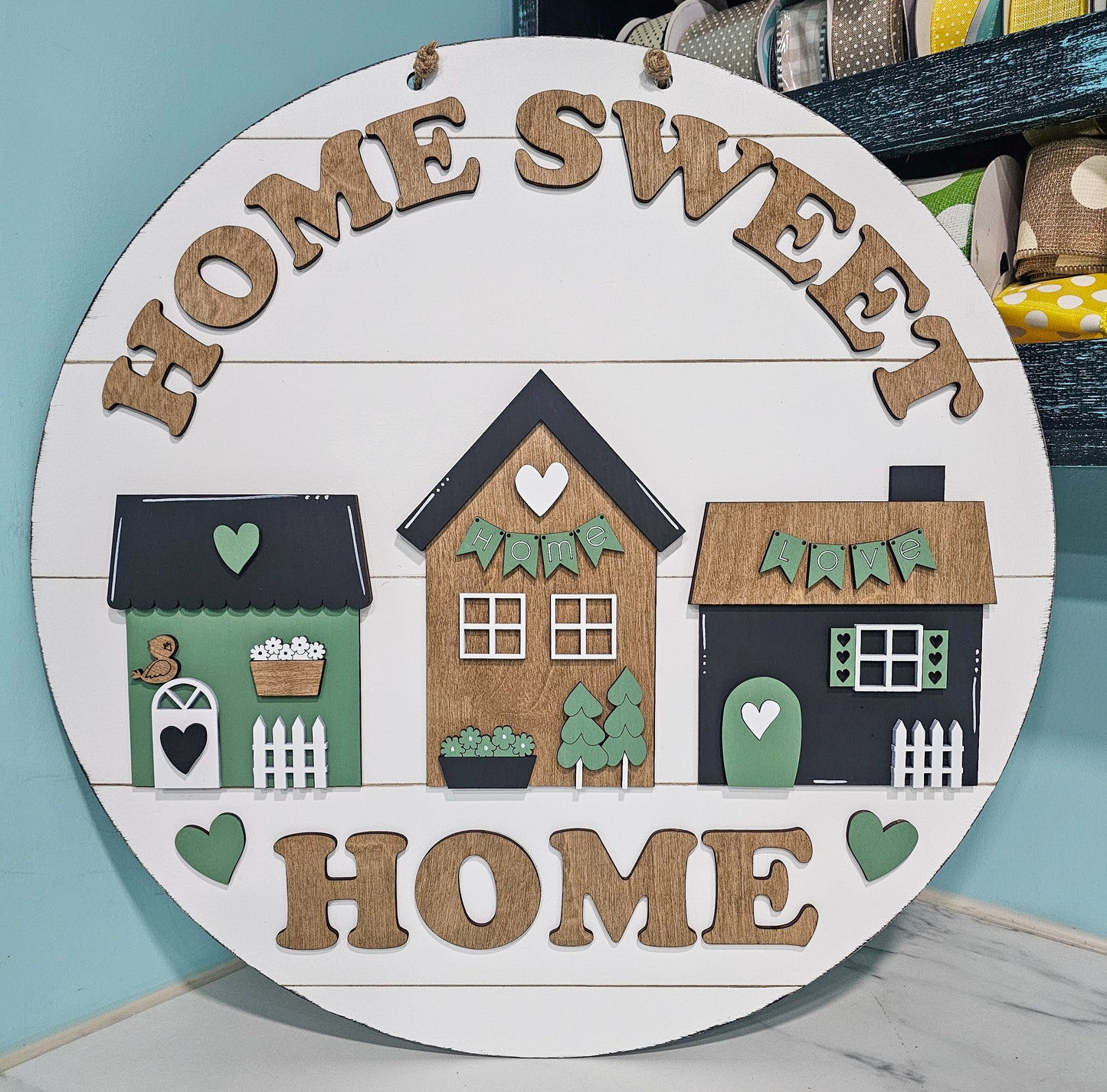 Home Sweet Home House Village Door Hanger