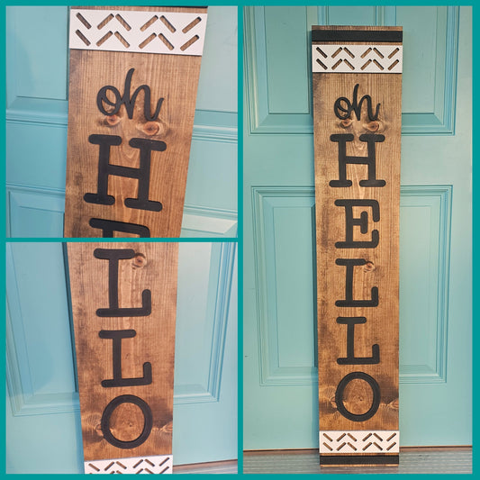 Oh Hello Chevron Porch Leaner-wholesale