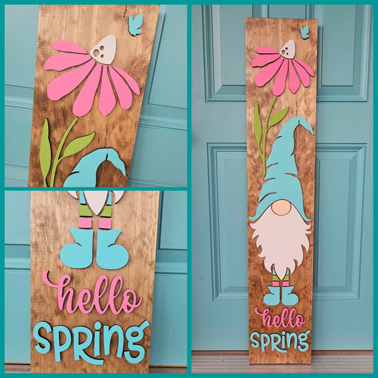Hello Spring Gnome Porch Leaner-wholesale