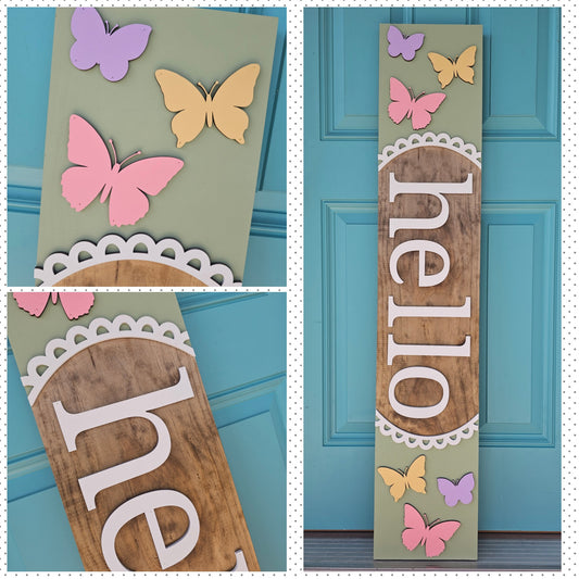 Hello Butterfly Porch Leaner