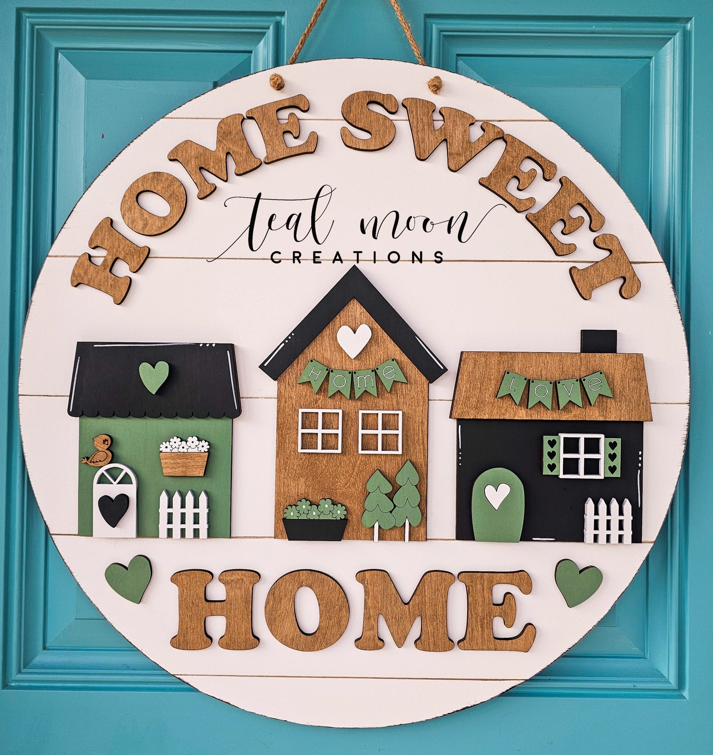 Home Sweet Home House Village Door Hanger
