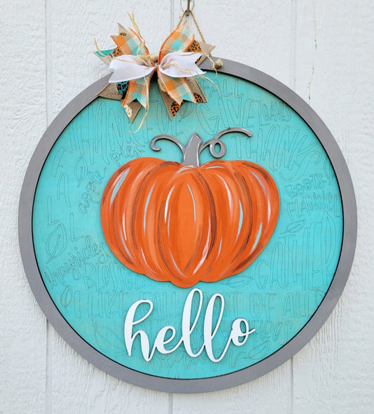 Hello Pumpkin Fall Feels Door Hanger- wholesale