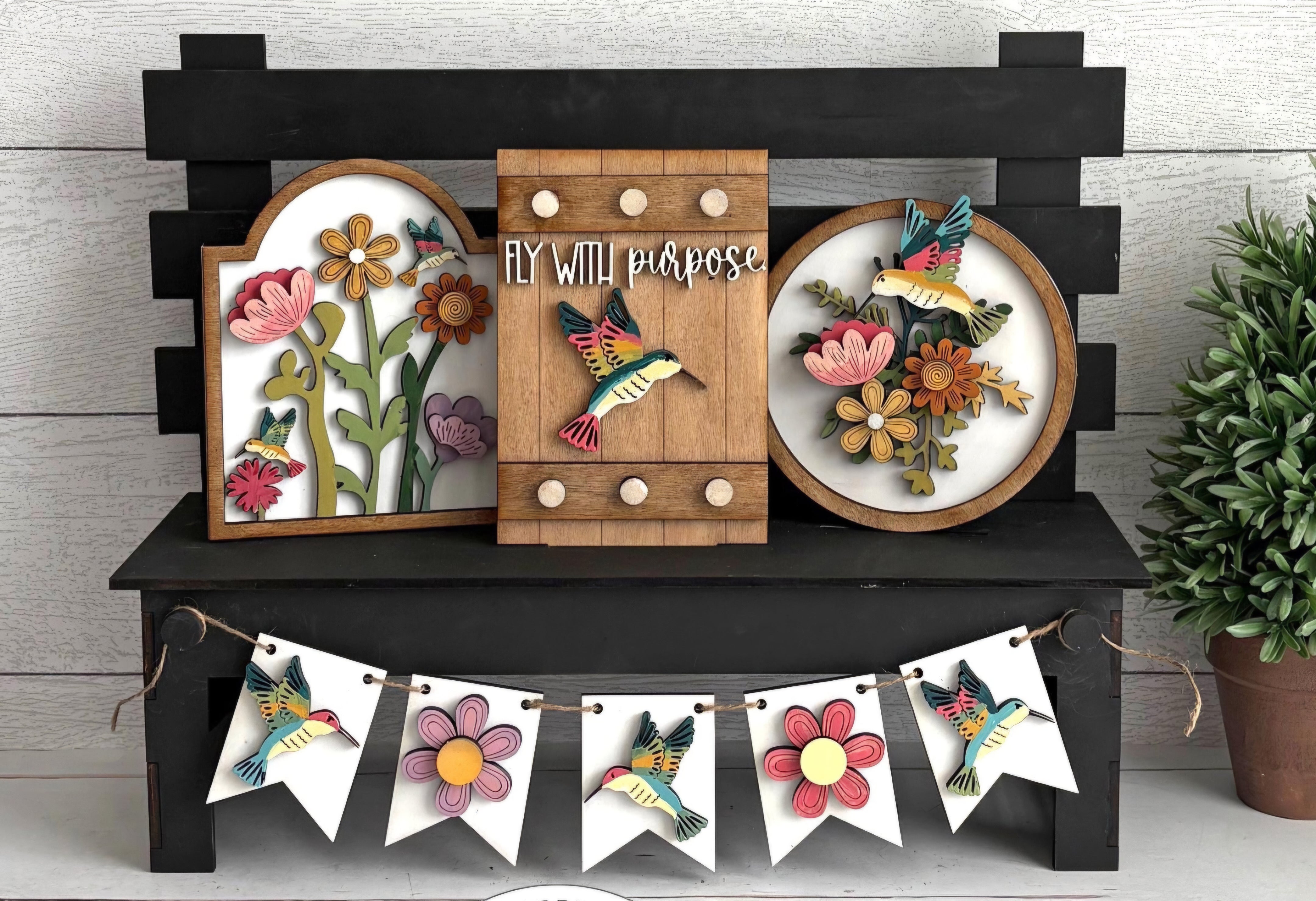 Hummingbird Bench Inserts – Teal Moon Creations