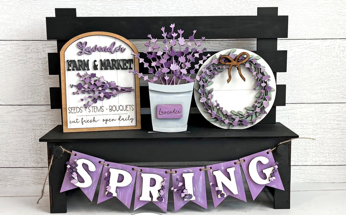 Spring Lavender Bench Inserts